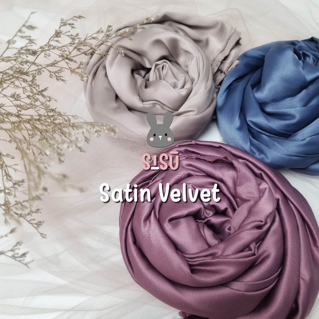 0,5 Meter Kain Satin Velvet Bahan Dress Bridesmaid, Kebaya, Furing, Hijab Warna Sage Green