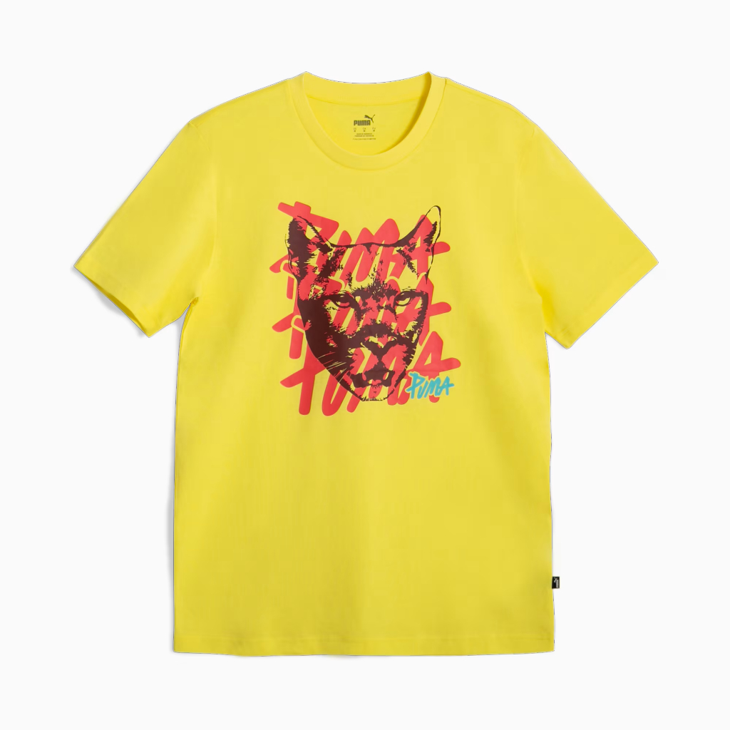 Kaos Pria Graphic Cat Tee Lemon Meringue 681715 39
