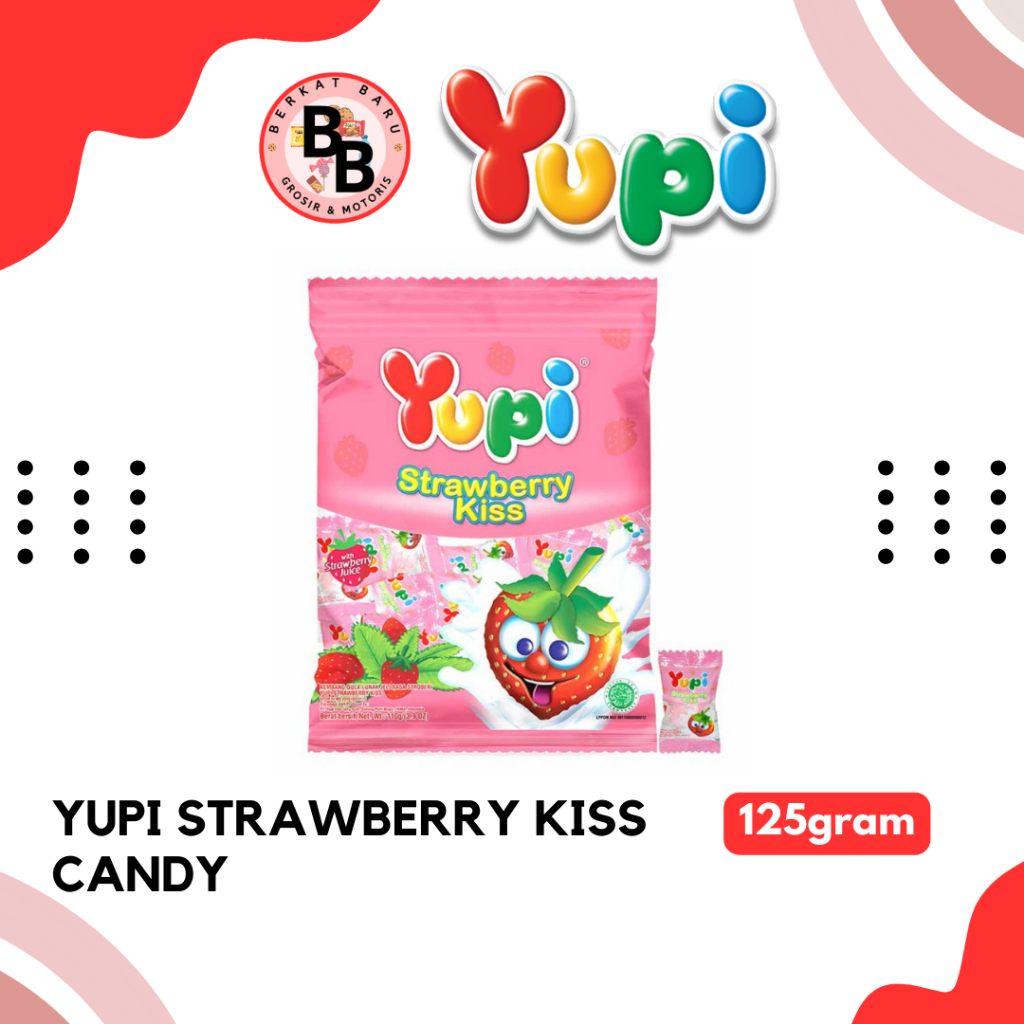 

[BB SNACK] YUPI CANDY SAK 125GRAM STRAWBERRY KISS & FRUITY PUFF