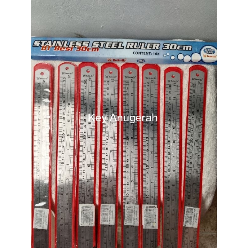 

Penggaris Besi 30 Cm Butterfly Original / Stainless Steel Ruler / Garisan - Penggaris