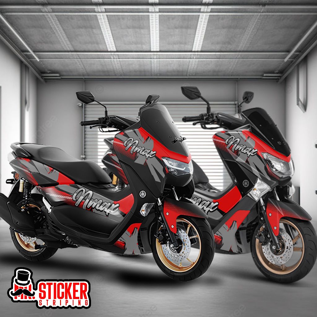 decal yamaha NMAX 155 NMAX 150 full body custom sticker free design motif abstract emblem