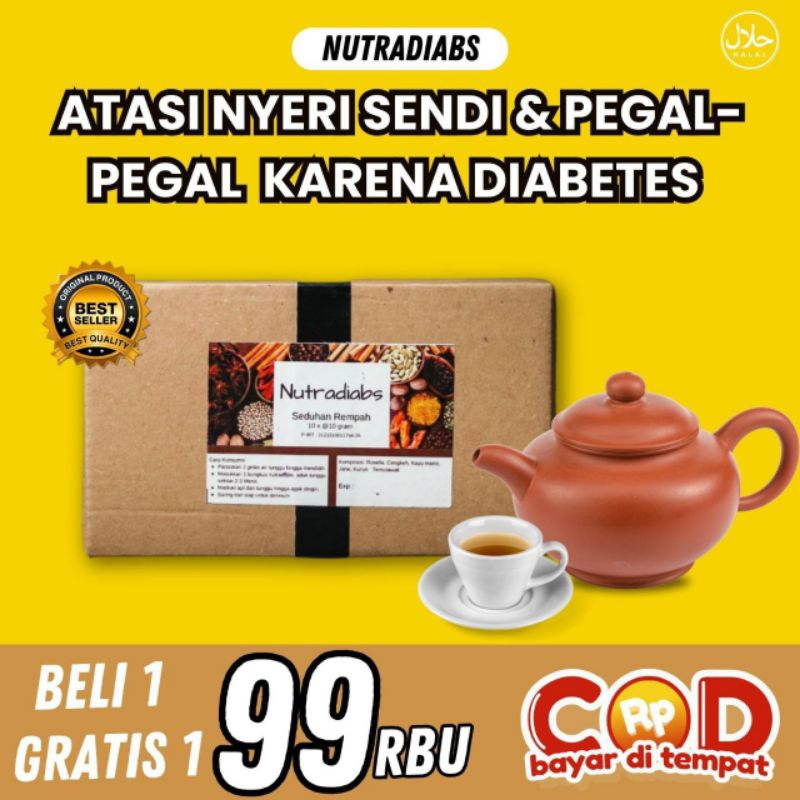 

NUTRADIABS OBAT HERBAL ATASI PEGAL PEGAL LINU PROMO BELI 1 GRATIS 1