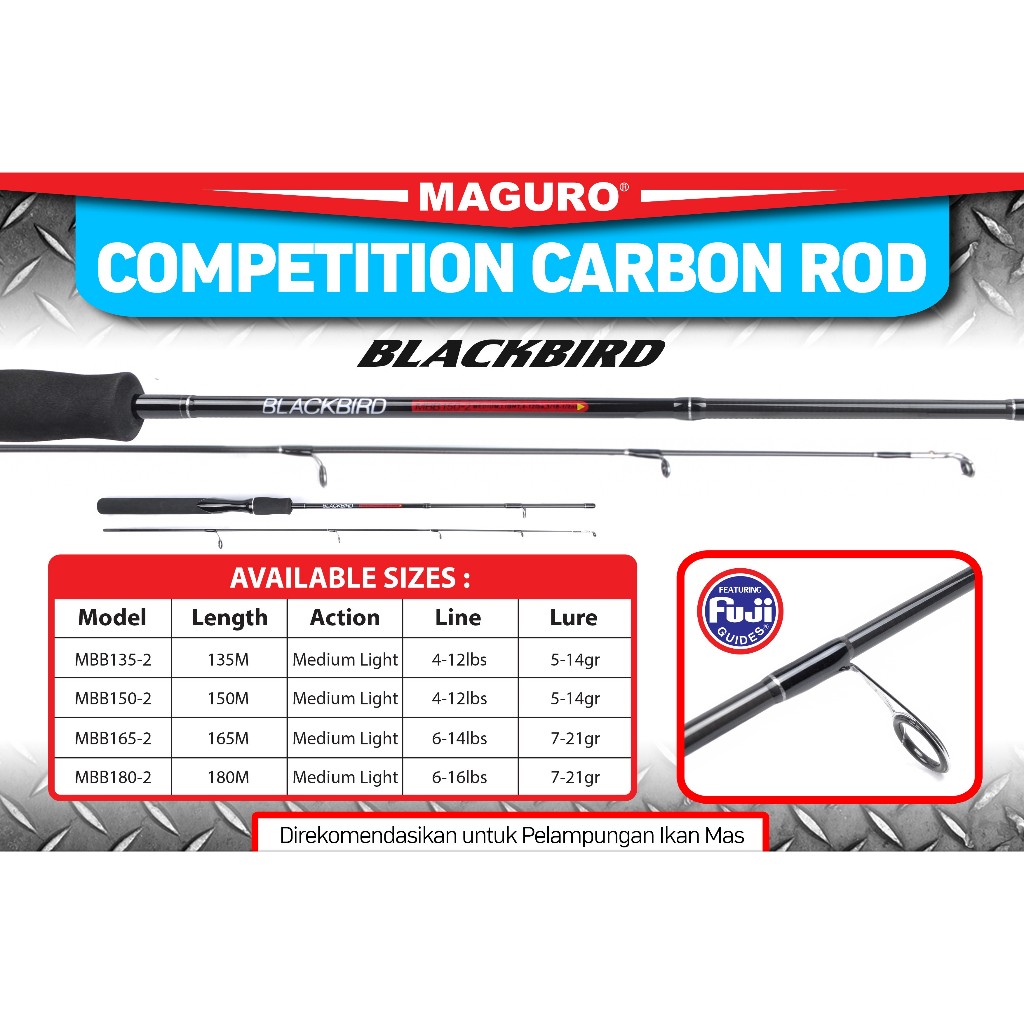 Stick Joran Pancing Spinning MAGURO BLACKBIRD | Carbon ROD MAGURO