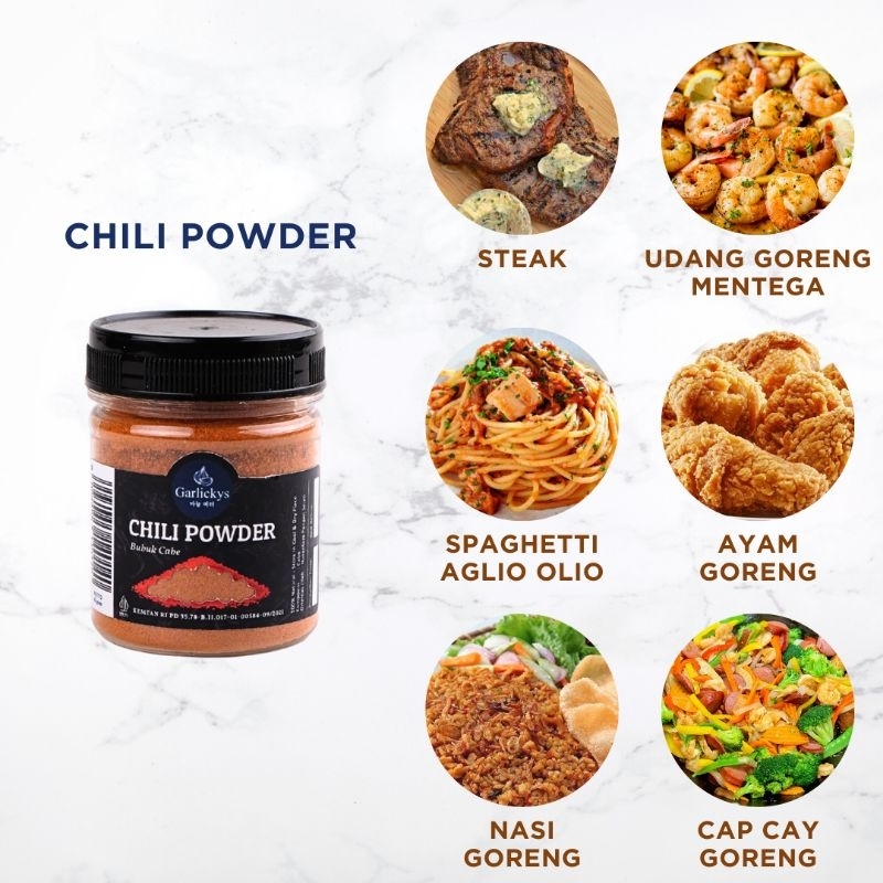 

GARLICKYS Chili Powder 42gr HALAL / Bubuk Cabe / Cabe Bubuk