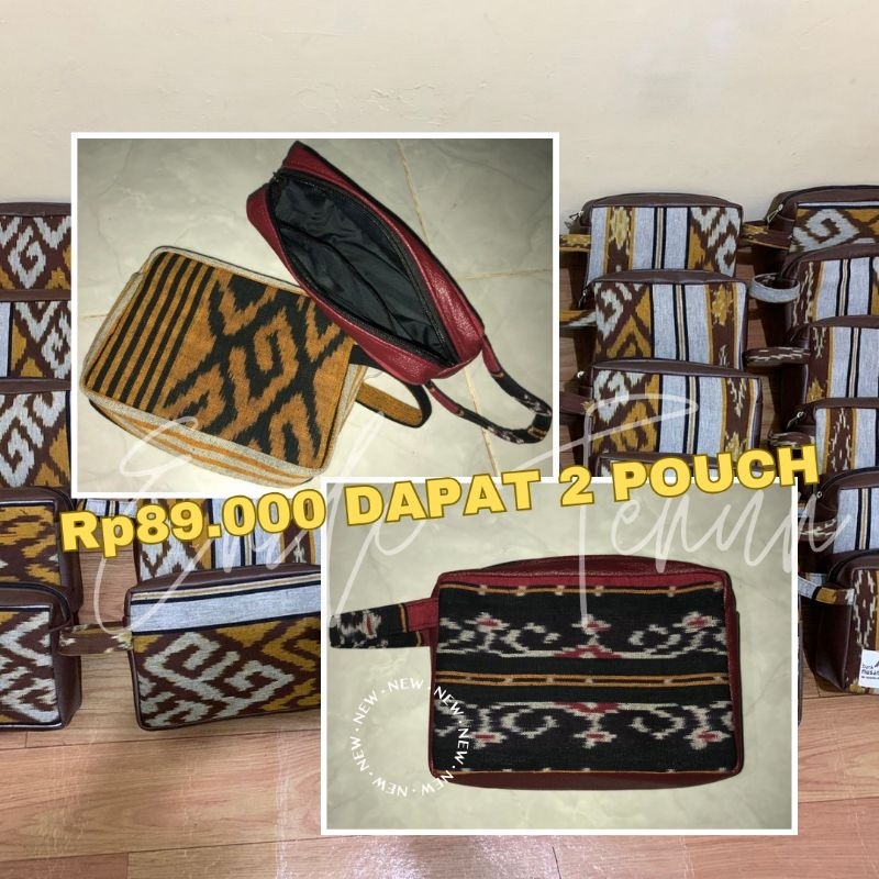 Pouch Tenun Pouch Kulit Pouch Simpel Pouch Elegan Pouch Cewek Dompet Kulit Tenun Ntt Lombok Toraja