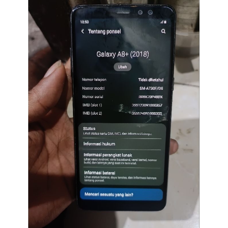 layar lcd copotan samsung a8 plus
