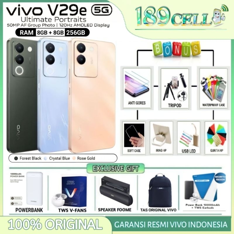 VIVO V29E 5G 8/256 | VIVO V29 E 5G  RAM 8/256 GB GARANSI RESMI VIVO INDONESIA
