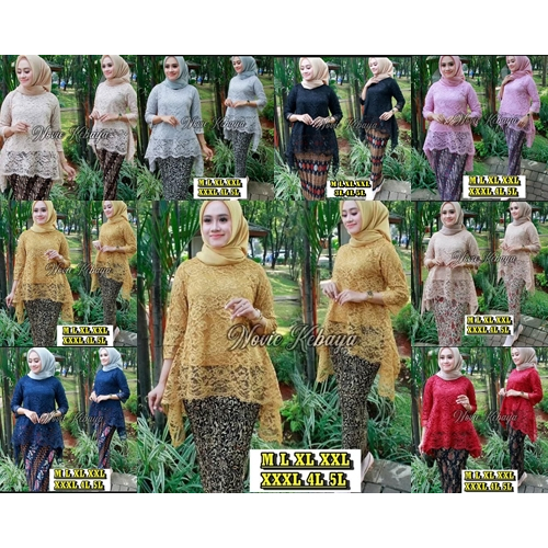 HARGA PROMO atasan Kebaya Rinjani Brokat jumbo / kebaya brukat modern / atasan rinjani / baju kebaya