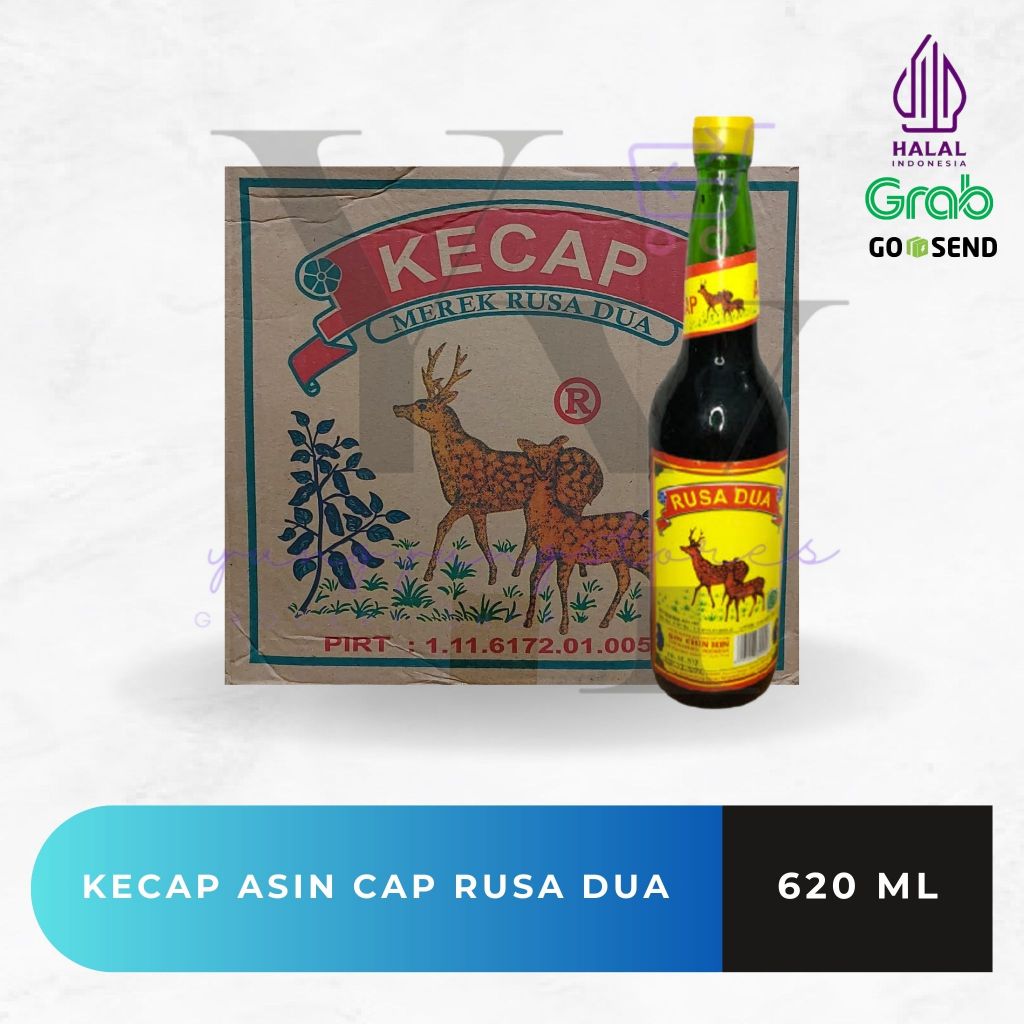 

1 Dus isi 12 Botol Kecap Asin Cap Rusa Dua Rusa Singkawang 620 ml
