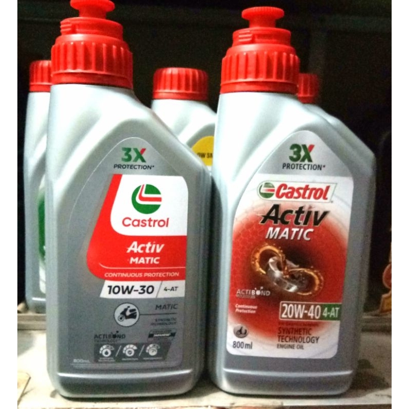 OLi CASTROL ACTIVE MATIC 4T 800 ml SAE 20W-40 /10W-30 Oli Mesin Motor Metik Hnd Ymh Szk