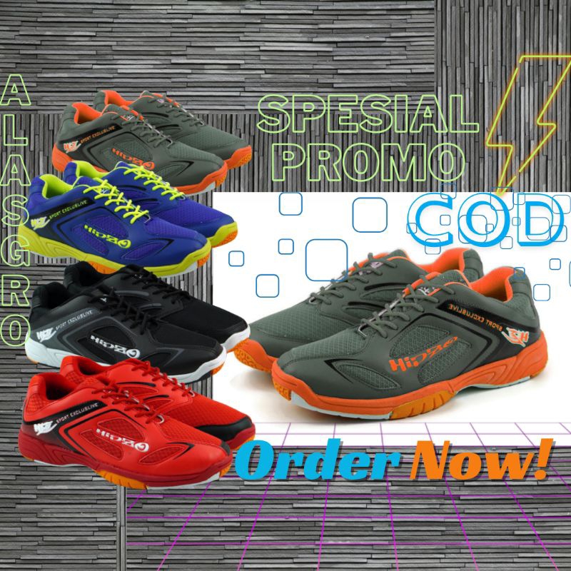 SEPATU SPORT BADMINTON RUNNING HIPZO OFFICIAL MURAH