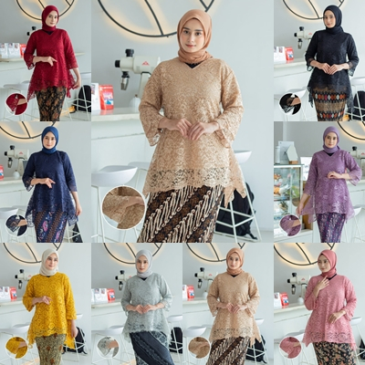 Atasan Kebaya rinjani Modern / Kebaya Pesta Kondangan Wisuda rinjani Brukat / kebaya jumbo / kebaya 