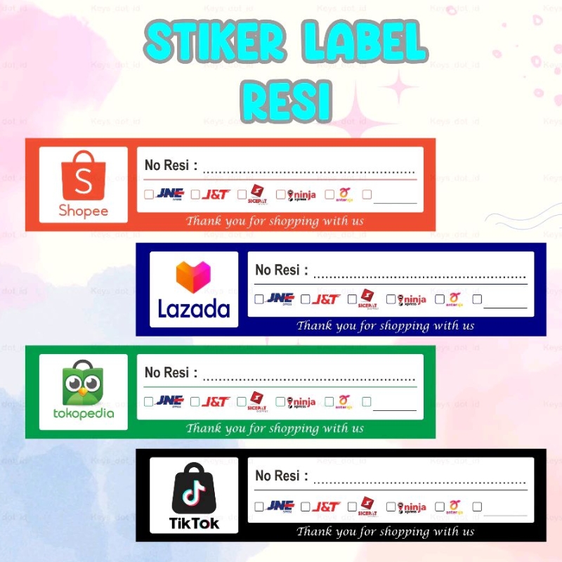

Sticker STIKER LABEL RESI PENGIRIMAN PAKET, STIKER RESI SHOPEE