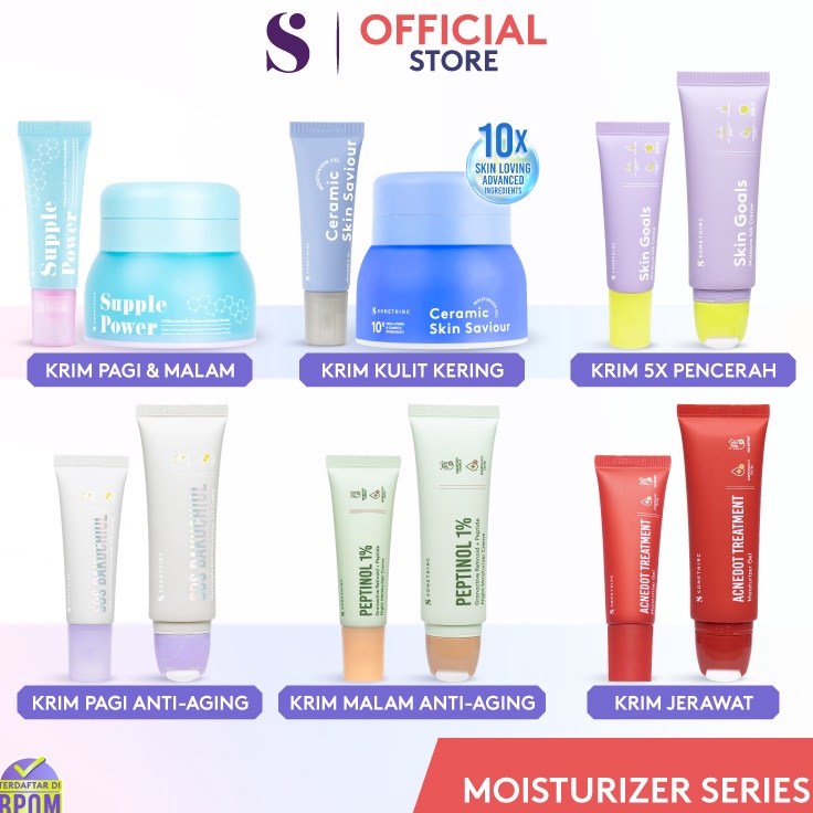 SOMETHINC Moisturizer Series (Ceramic Skin Saviour, Supple Power Bomb, Skin Goals Moisturizer, Acned