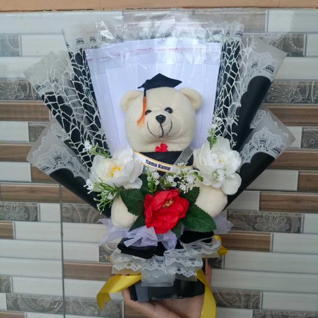 (READY BUKET) BUKET BONEKA WISUDA DAN 10 SLOT UANG KOSONG / BUKET UANG KOSONG / BUKET WISUDA