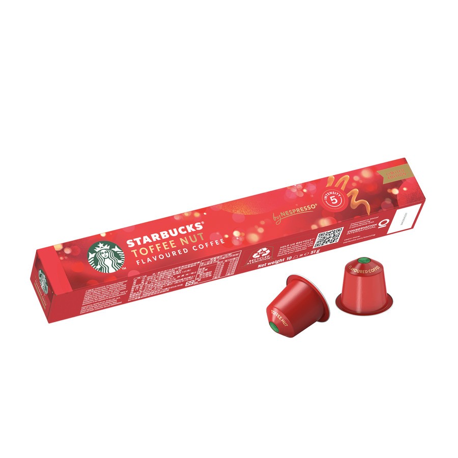 

Starbucks Nespresso Toffee Nut Flavoured Coffee Capsule / Kapsul Kopi - 10 Capsules