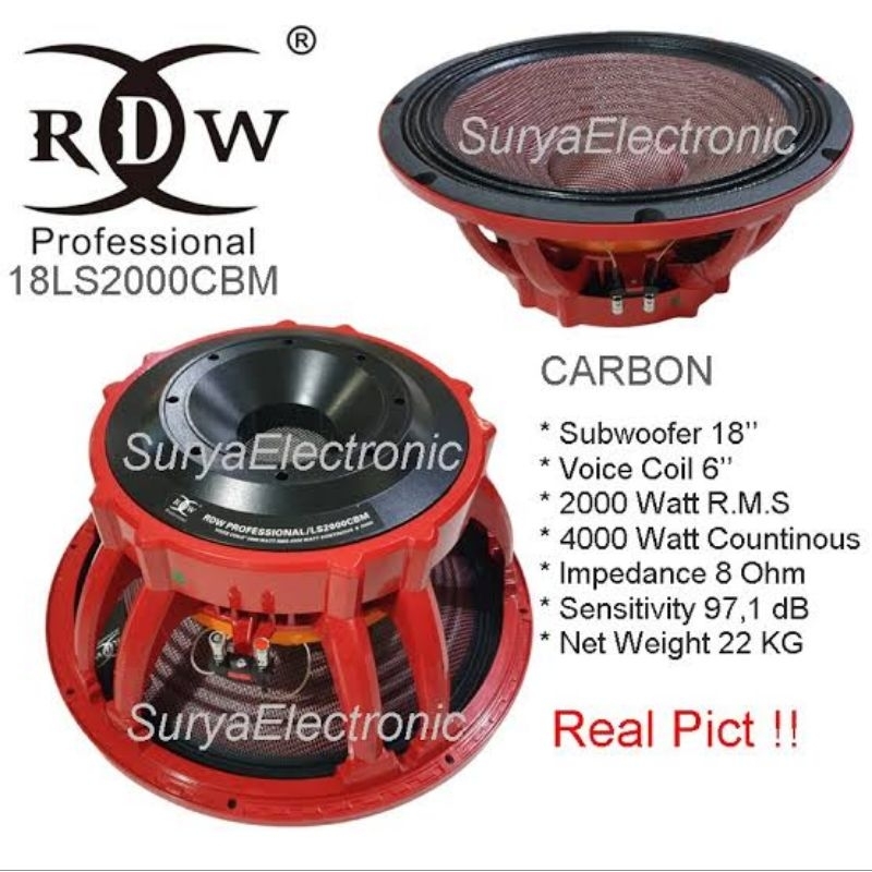 SPEAKER RDW 18LS2000 CBM Speaker RDW 18 LS2000 Carbon