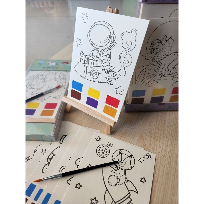 

DIY painting mini with water colours/mewarnai dengan air/mainan edukasi