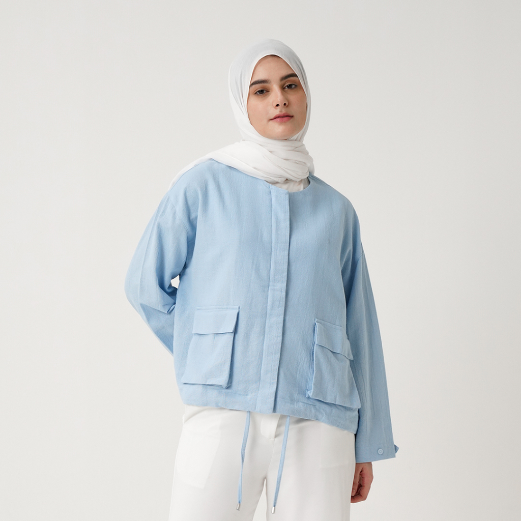 Queensland Outer  Wanita Lengan Panjang LIN000336Q Light Blue