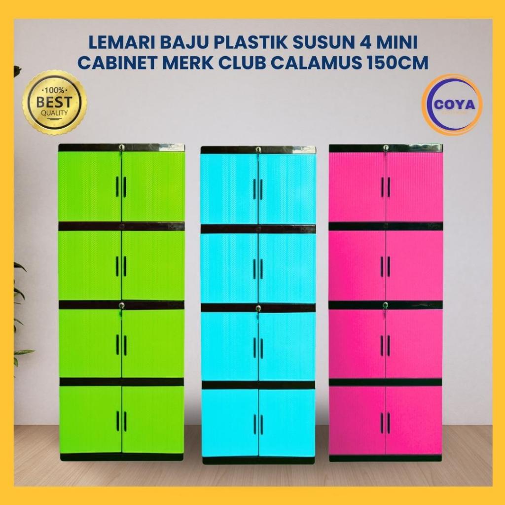 LEMARI BAJU PLASTIK SUSUN 4 MINI CABINET MERK CLUB CALAMUS 150CM I LEMARI PLASTIK SUSUN MURAH