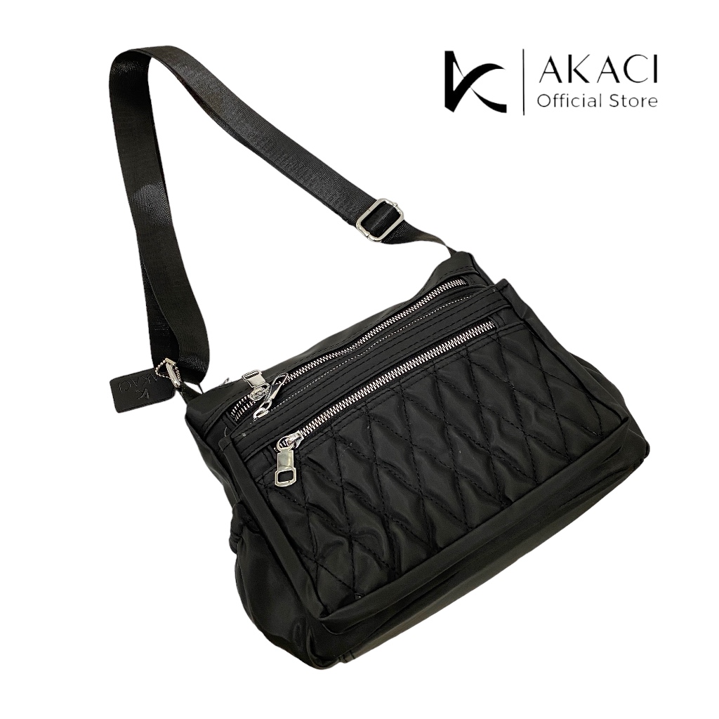 Akaci - BUCHI Tas selempang wanita 09-8194 Bahan Nilon 6 ruang sling bag kekinian style cewek korea kantor kuliah kerja lucu unik ibu murah terbaru