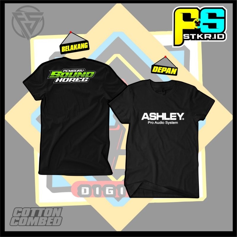 Kaos T-shirt ASHLEY PRO Audio System Cotton Combed Santai Lengan Pendek