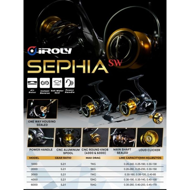 REEL IROLY SEPHIA SW 1000 s/d 3000