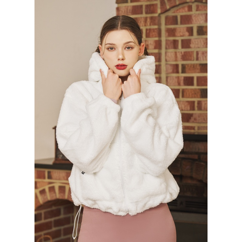 SKULLPIG Soft Fleece hoodie zip up white