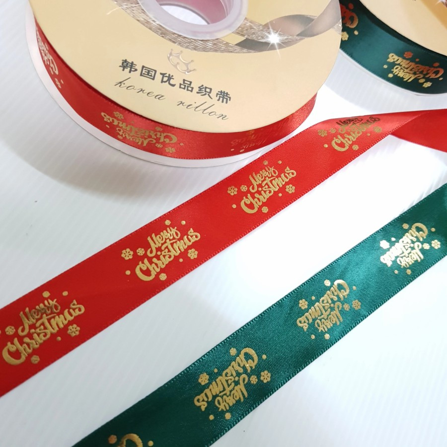 

(PT9)Pita Satin Lebar 2.5cm Merry Christmas/Natal