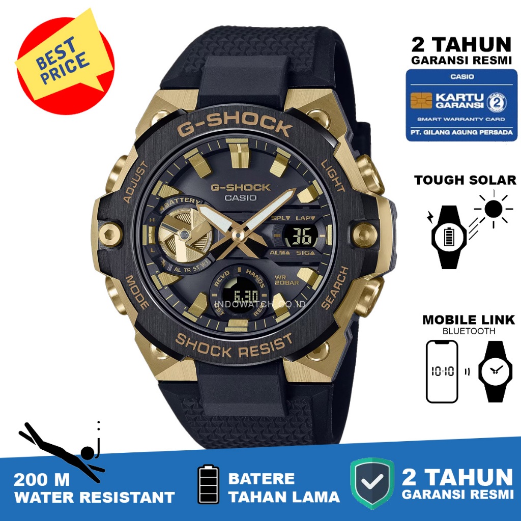 Casio G-Shock GST-B400GB-1 g shock gst b400 original garansi resmi