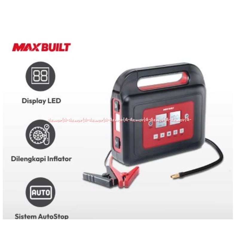 Maxbuilt Jump Starter Display LED Inflator Alat Isi Aki Mobil Maxbuilt