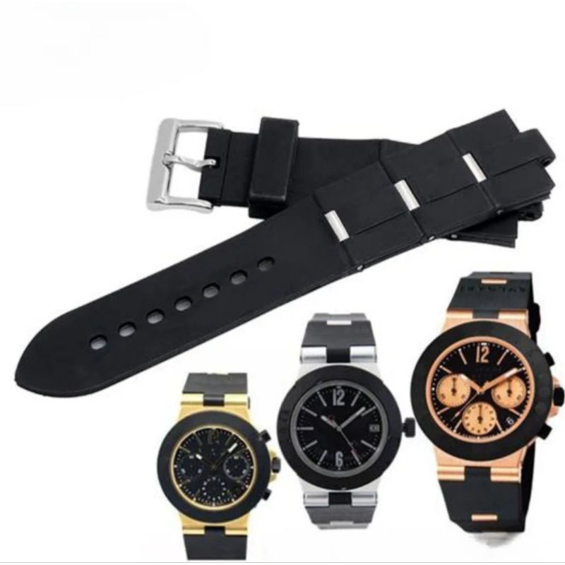 Strap Tali Jam Tangan Bulgari Diagono Al 38A Tali karet Tuber jam BVLGARI
