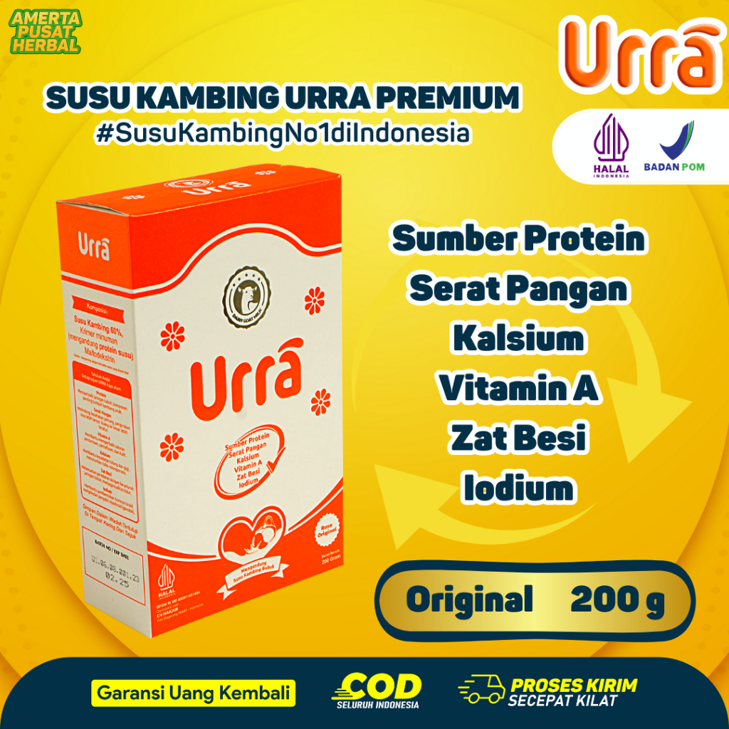 

URRA Susu Kambing Saanen Bubuk Rasa Original 200 Gram