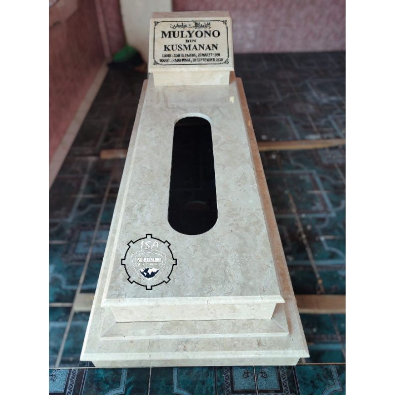 KIJING MAKAM MARMER 2 TRAP/KIJING BATU MARMER MURAH/KIJING MAKAM GRANIT/ NISAN MAKAM MARMER