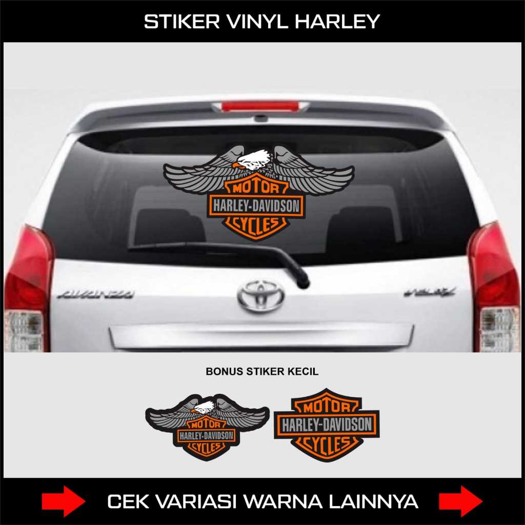 STIKER HARLEY DAVIDSON VINYL UKURAN BESAR / STICKER KACA BODY MOBIL MOTOR HARLEY DAVIDSON