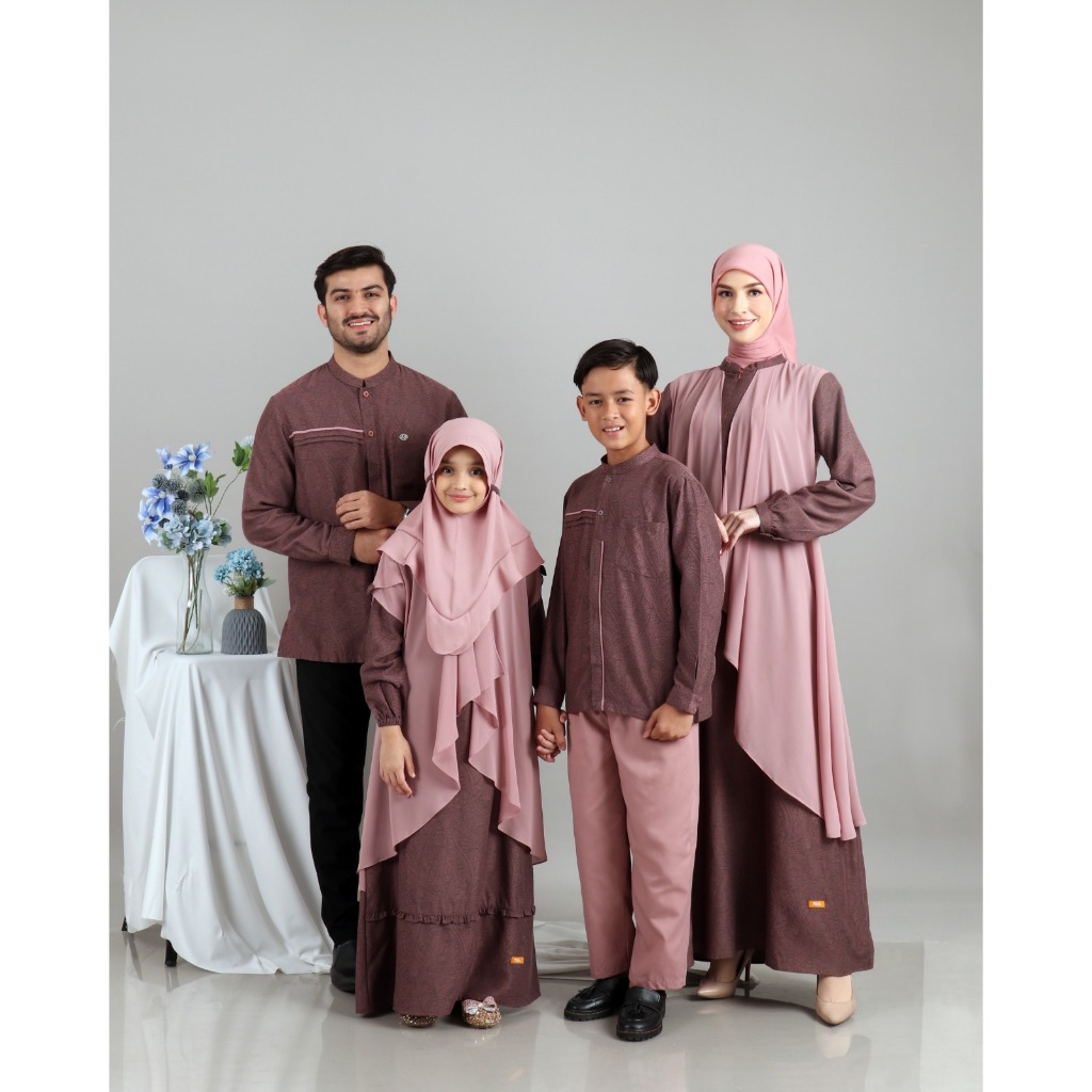 Baju Nibras Sarimbit 2024 Rayya Aline Brown Rose.