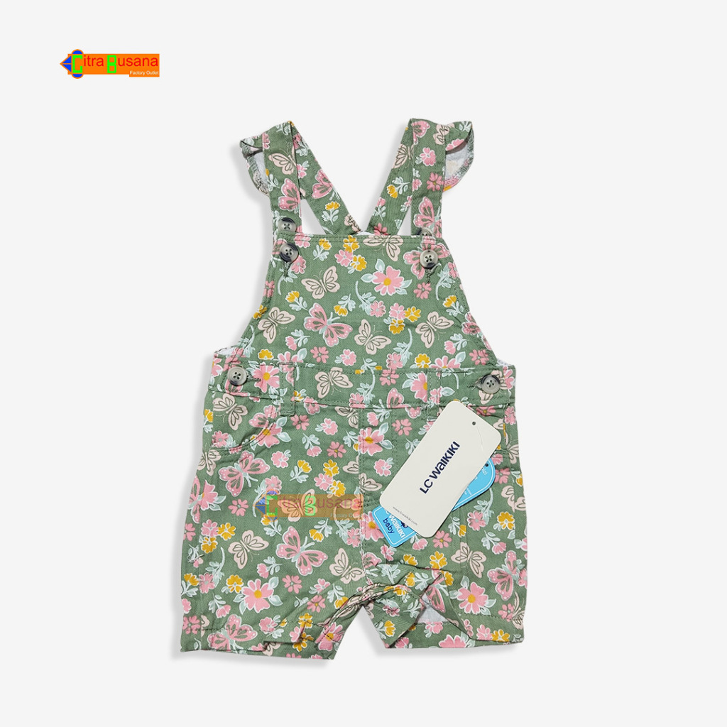 overall anak perempuan - overall lucu bahan katun - overall pendek motif F