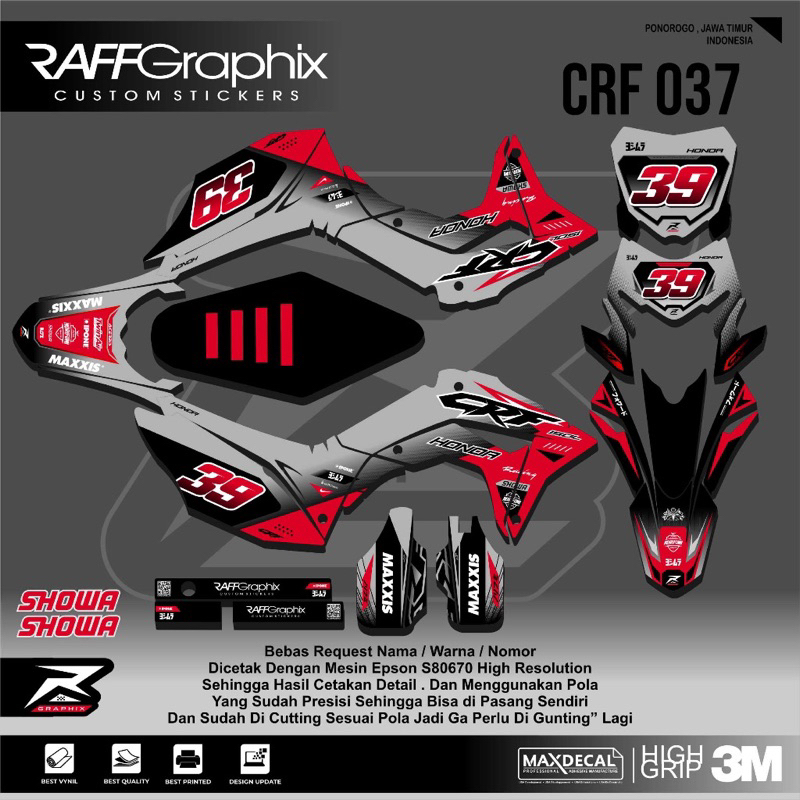 sticker crf- sticker sticker sticker - decal sticker terbaru - decal crf abu abu