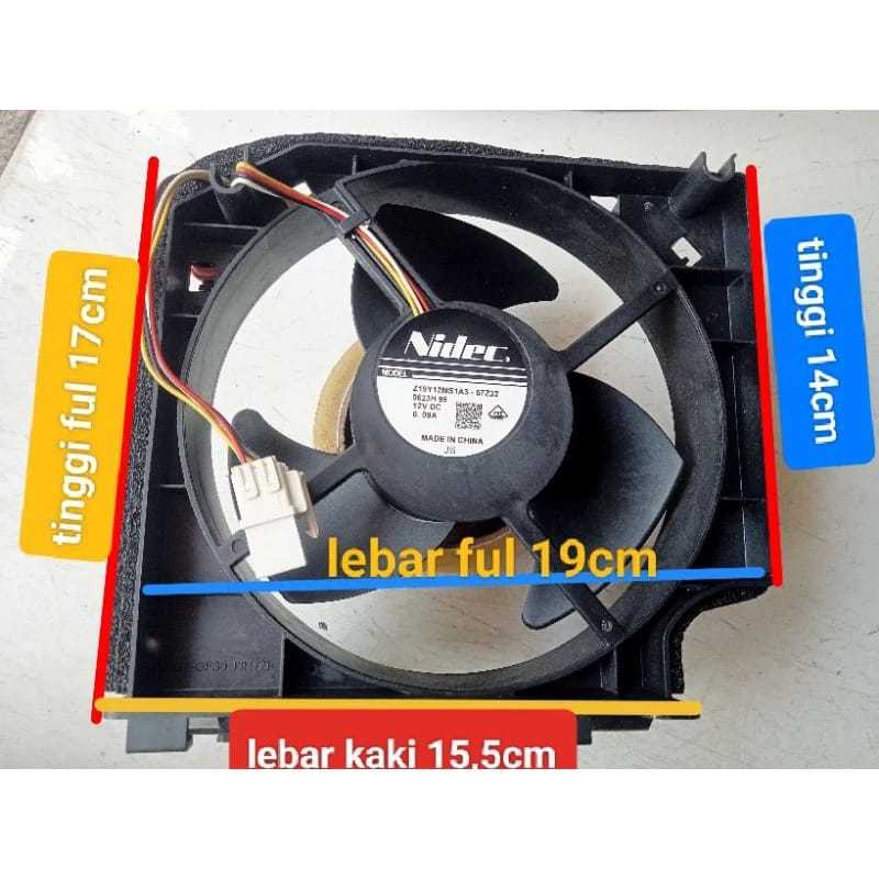 FAN DC 12V KULKAS SHOWCASE SANYO AQUA FAN PENDINGIN KONDENSOR ORIGINAL