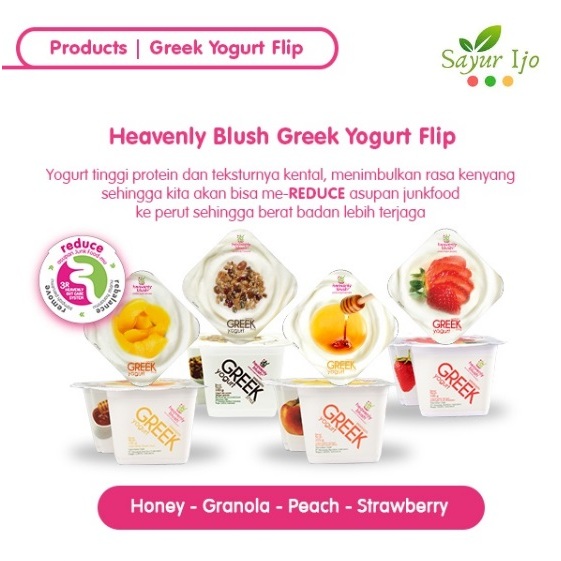 

Heavenly Blush Greek Yogurt Ala Yunani w/ GRANOLA 100 Gram Susu Olahan Segar