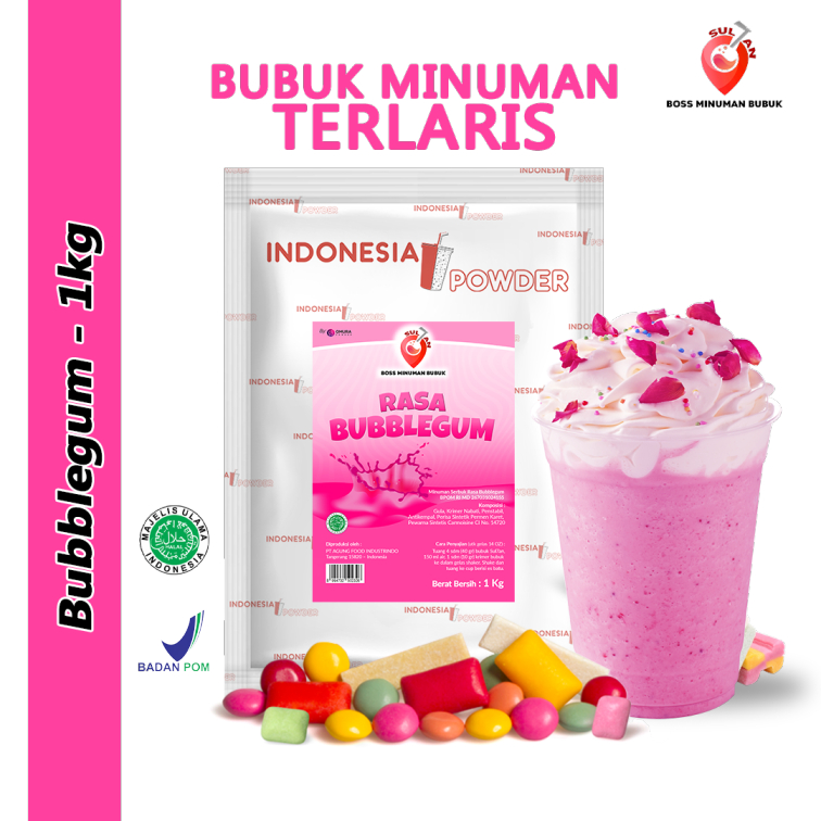 

SULTAN Bubuk Minuman Mix Rasa Bubble Gum / Permen Karet Instant Powder Drink 1 Kg Omura Powder