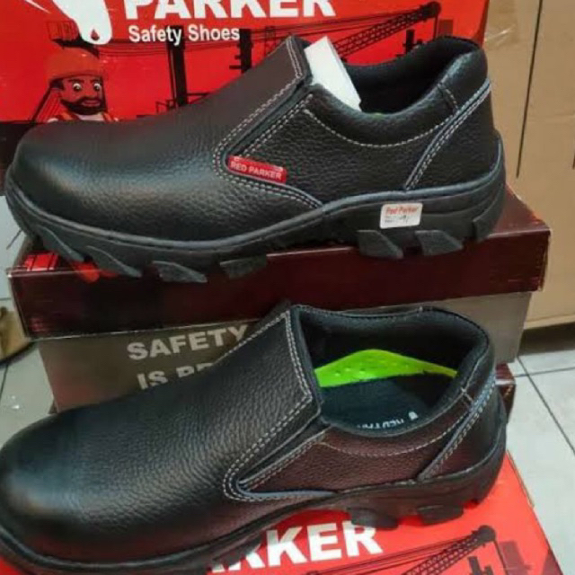 Sepatu Safety Shoes RED PARKER Type P182 Slip On Murah / Sepatu Safety Proyek  Murah / Sepatu Kerja 