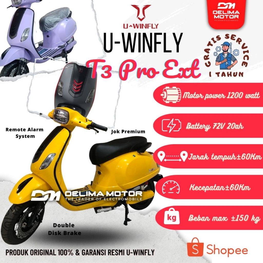 Uwinfly T3 Pro Extended | Motor Listrik Uwinfly Garansi Resmi Uwinfly