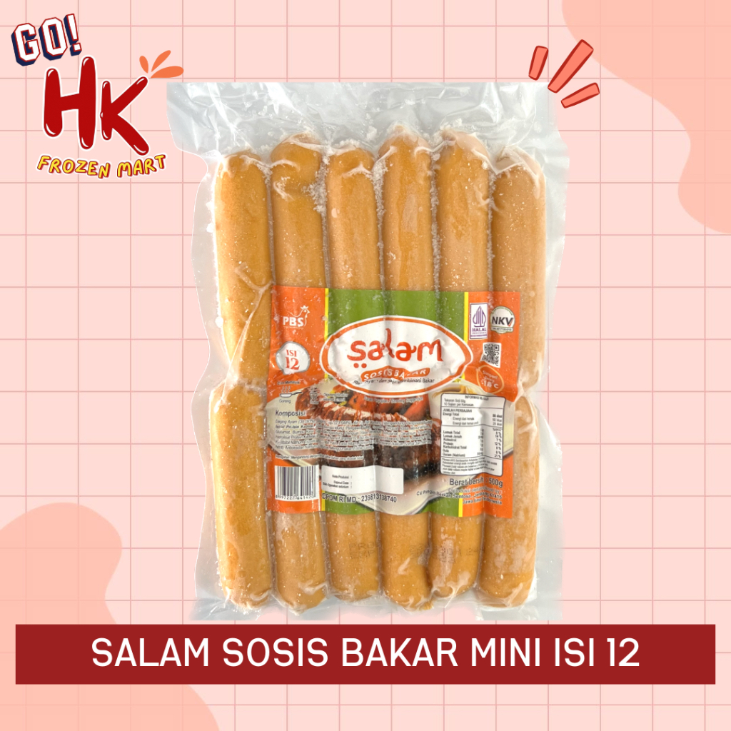 

Salam Sosis Bakar Mini 500 gr isi 12 | sosis ayam kombinasi sapi premium HK Frozen Mart