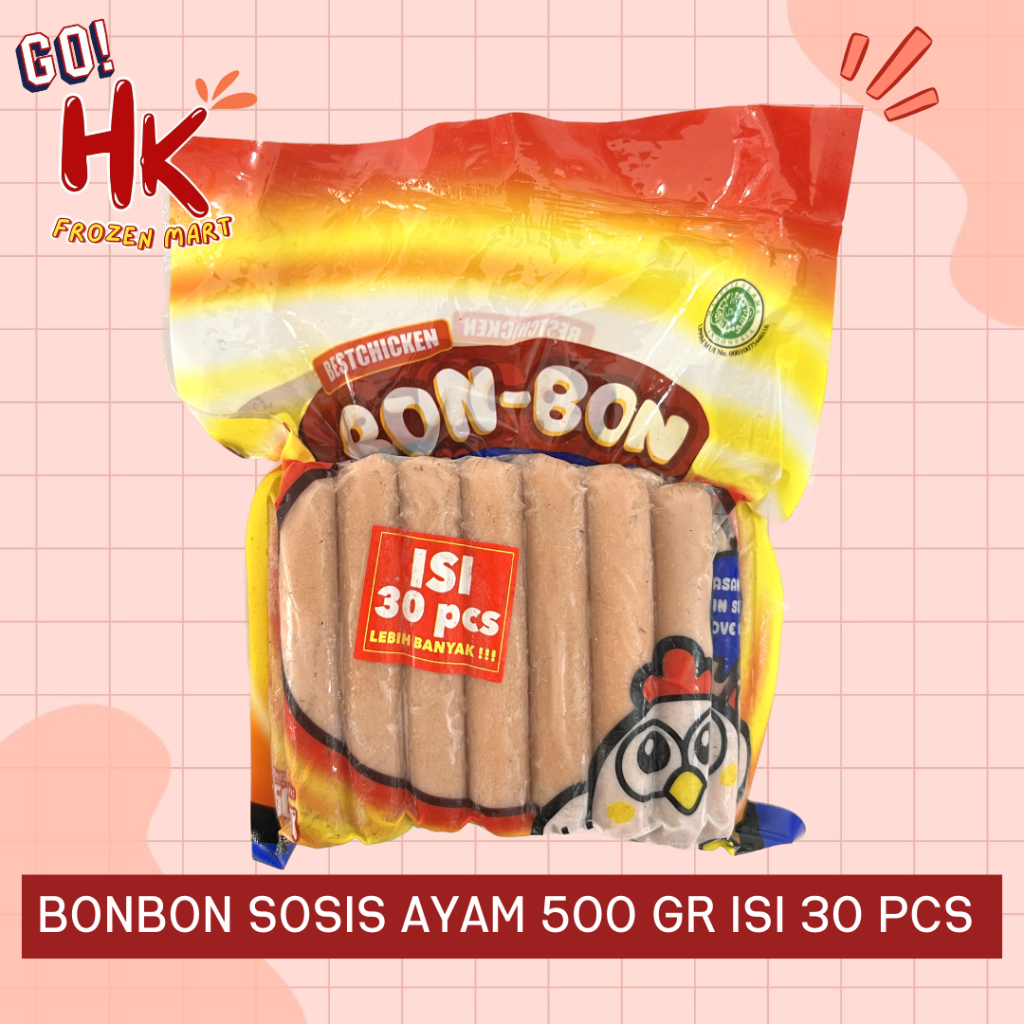 

Bon Bon Sosis isi 30 batang 500gr | bonbon sosis ayam bon-bon kecil HK Frozen Mart