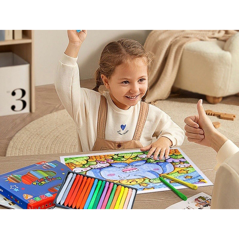 

HJK CRAYON MAGIC SET Krayon Mewarnai Anak Set Pcs Pensil Warna Sekolah Anak Crayon Lab Non Toxic