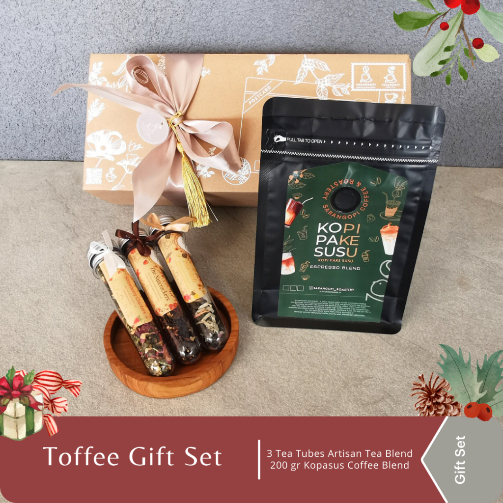 

Toffee Gift Set - Tealosofi Tea -Sarangopi Coffee Healthy Hampers Kado