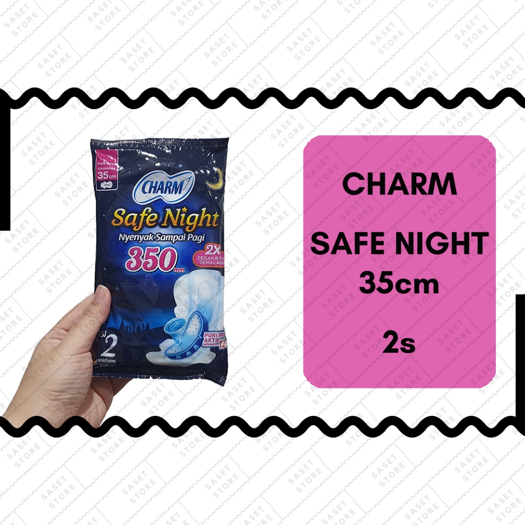 Charm Safe Night Wing 35cm 2 pads Sachet Pembalut