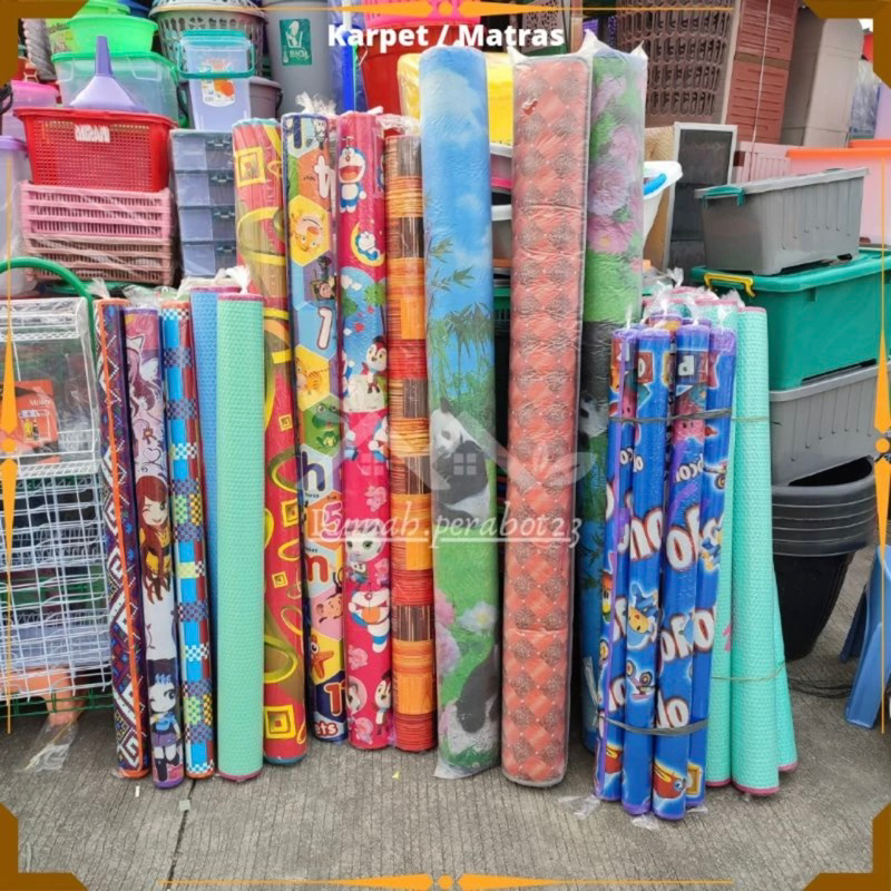 Karpet Spons Matras Alas Tikar Motif / Gambar / Polos Karakter Berbagai Ukuran / Karpet Lantai / Tik