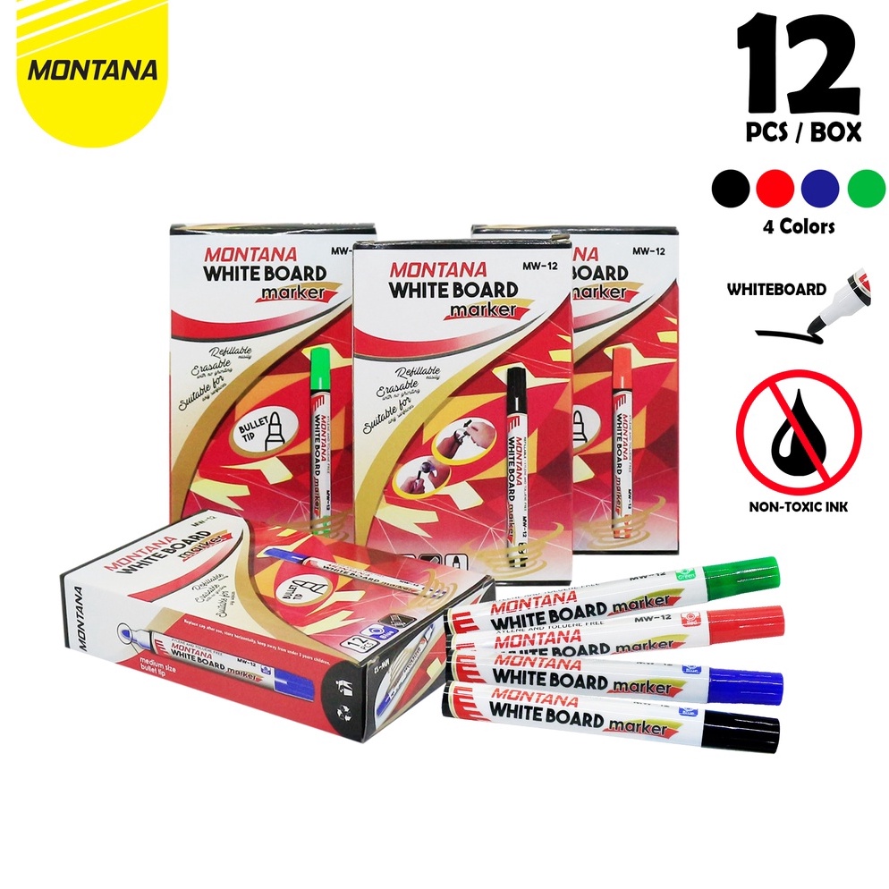 

GROSIR MURAH MONTANA Spidol Whiteboard (MW-12) - Hitam